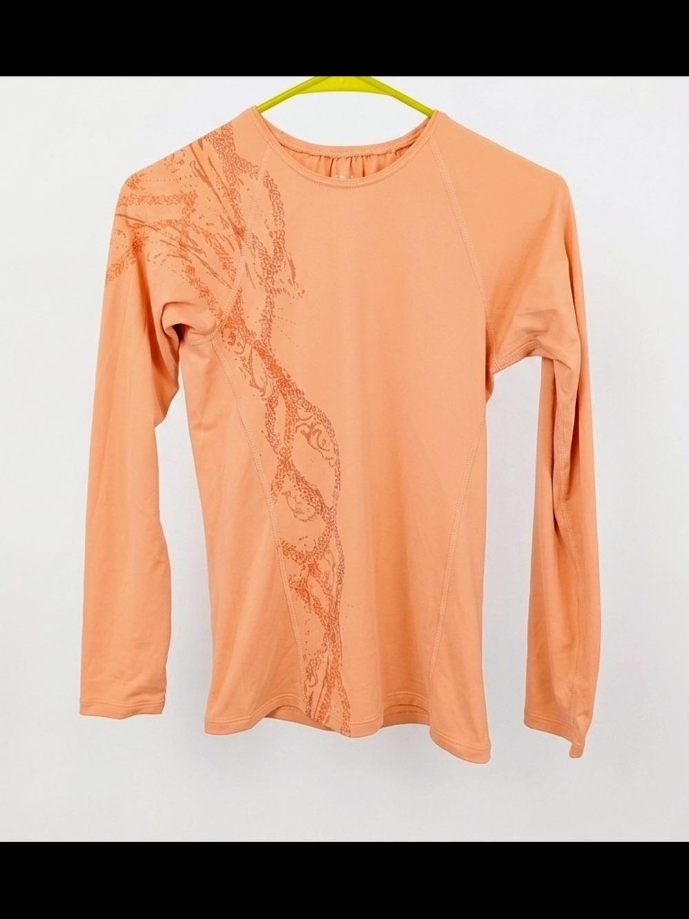 Mountain Hardwear Graphic Long Sleeve Performance Top - XS | Peach / Apricot